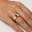 Close up of doric ribbon ring