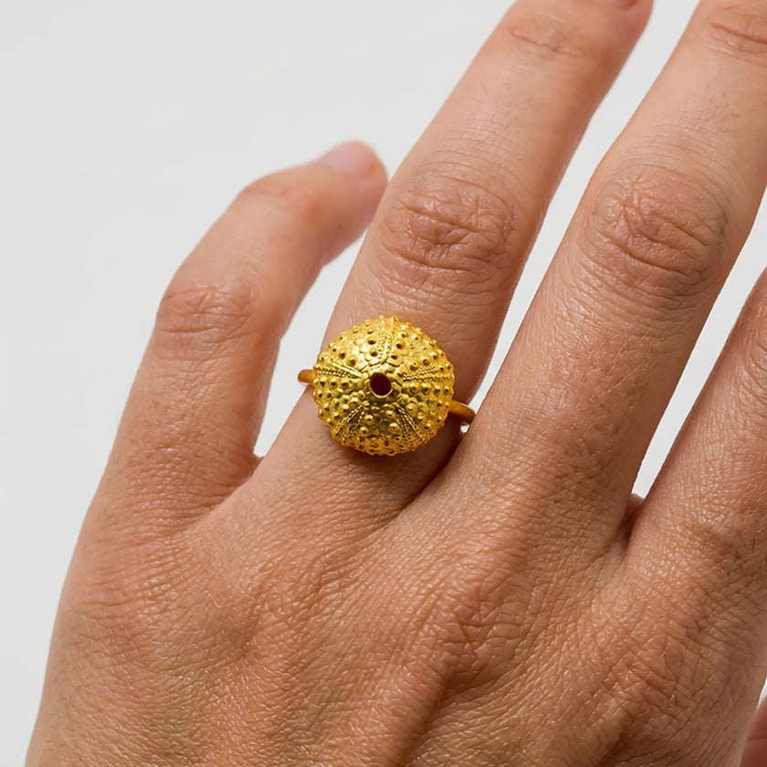 Close up of naxian urchin ring