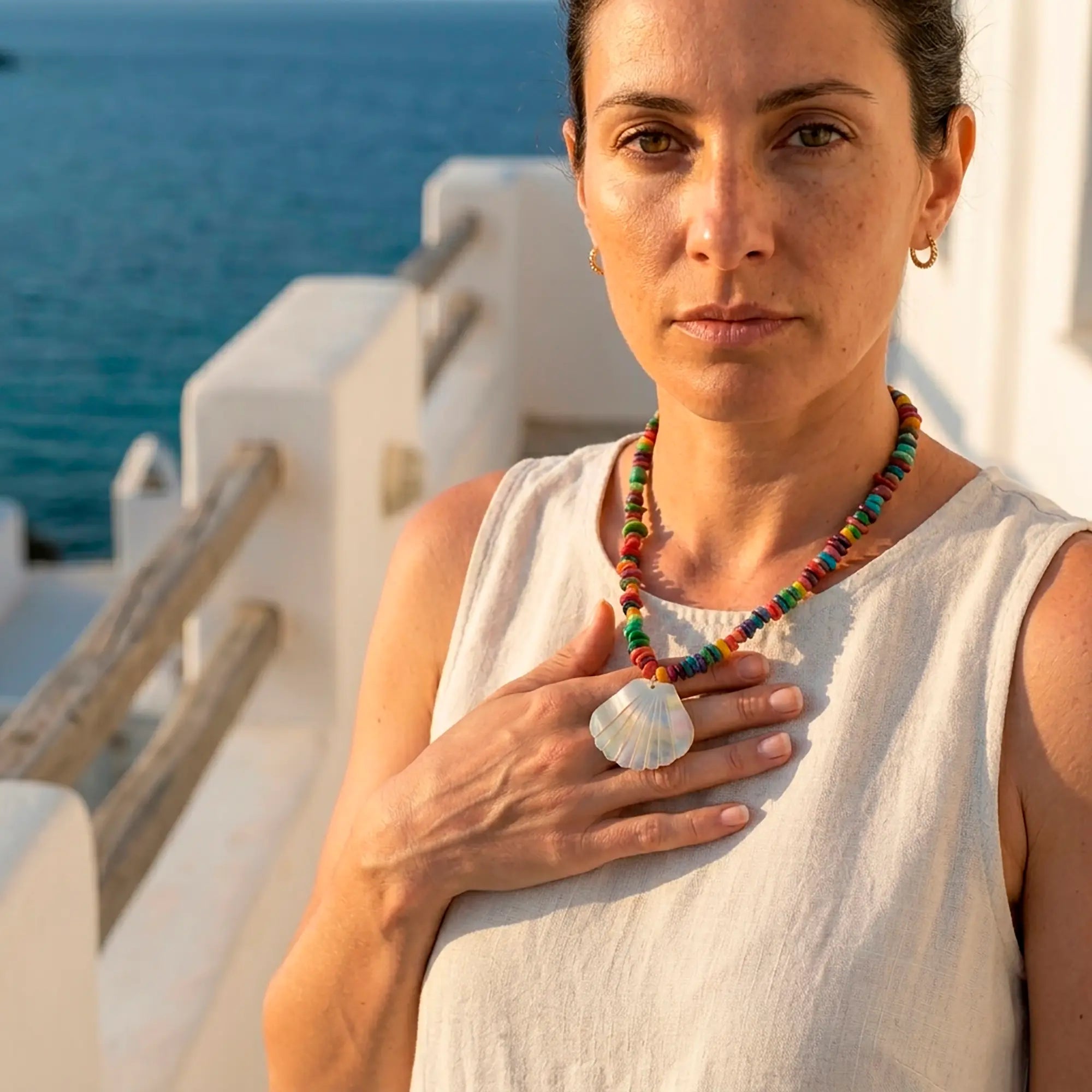terezas-naxos-ammoudia-natural-shell-necklace-worn-aegean