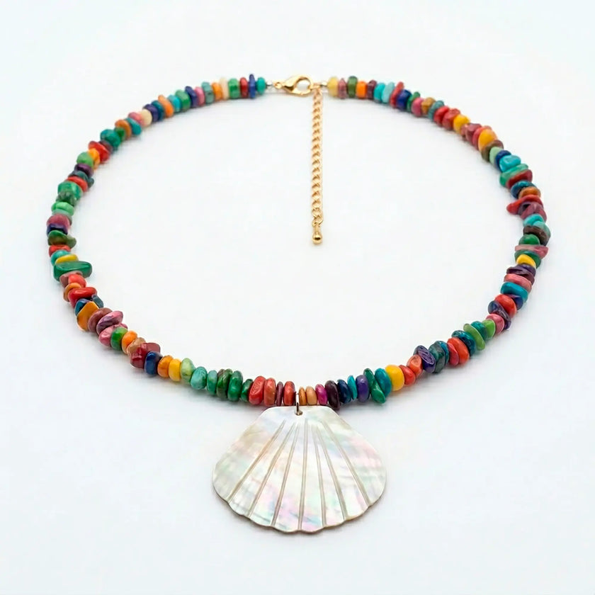 terezas-naxos-ammoudia-shell-pendant-colourful-stone-necklace