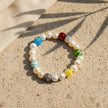 Handmade pearl bracelet from Naxos with colorful Murano glass accent beads