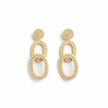 Handcrafted natural woven double oval earrings from Greece on a clean background