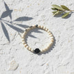 Handmade tree of life stone bracelet with white marbled beads